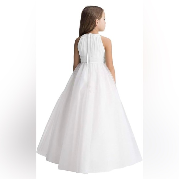 Elegant White Flower Girl Dress - Picture 2 of 5